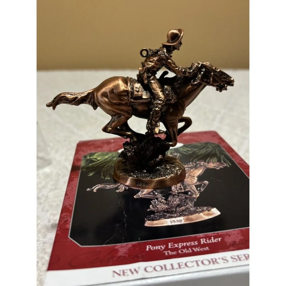 New Vintage 1998 Old West Pony Express Rider Hallmark Keep Sake Ornament